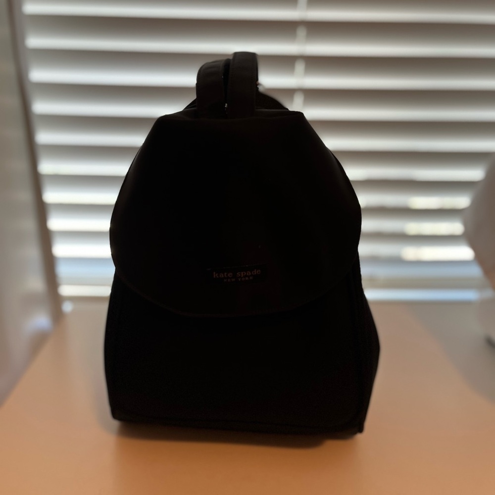 Kate Spade Black Fabric Top Zip Backpack